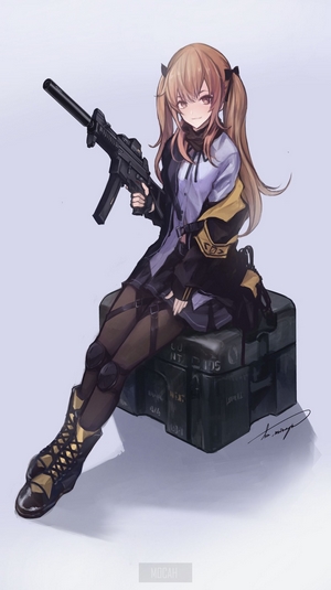 UMP9 from Girls Frontline holding a submachine gun