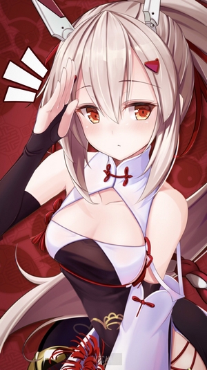 Anime girl in a white and black dress