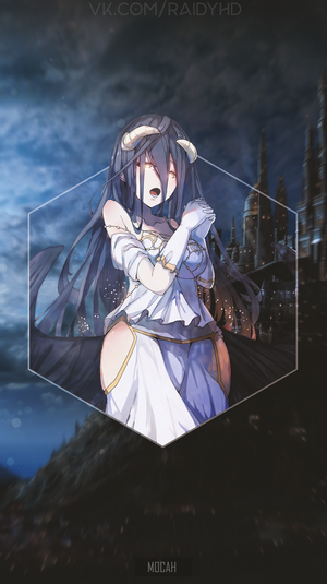 Albedo from Overlord in Elegant White Dress