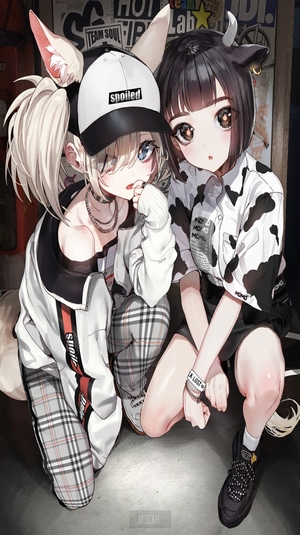 Anime Girls in Stylish Cowgirl and Casual Fashion