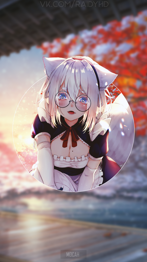 Anime girl with cat ears and glasses