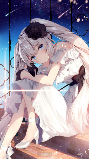 Marie Antoinette from Fate/Grand Order under the stars