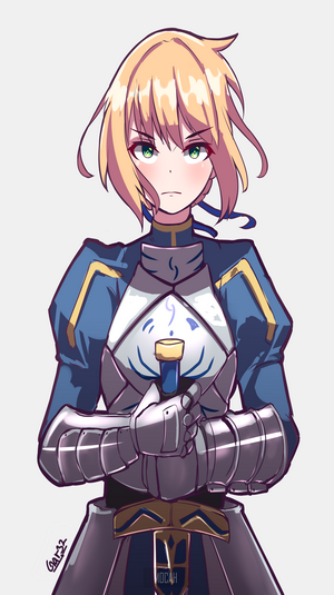 Saber from Fate/Stay Night holding a sword