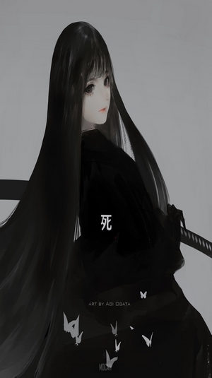 Aoi Ogata Anime Girl with Katana