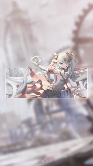 Anime girl with long white hair and yellow eyes