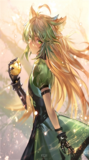 Atalanta from Fate/Grand Order holding a golden orb