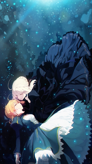 Saber Alter and Artoria Pendragon from Fate/Stay Night underwater
