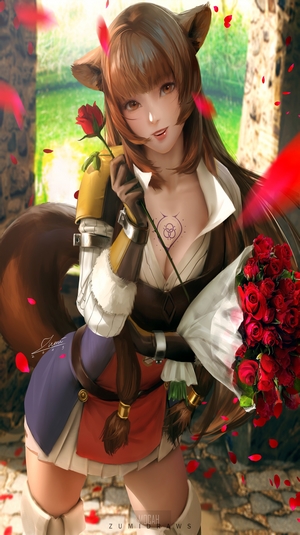 Raphtalia from The Rising of the Shield Hero with Roses