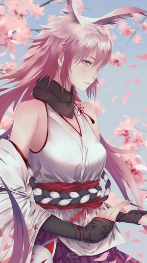 Anime girl with pink hair and bunny ears from Honkai Impact 3rd