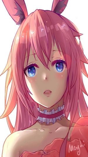 Anime girl with pink hair and blue eyes from Honkai Impact 3rd