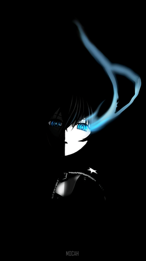 Black Rock Shooter anime girl with blue flames