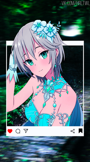 Anime girl with flowers in hair