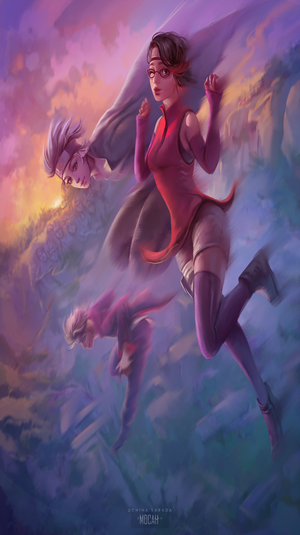 Boruto: Naruto Next Generations - Uchiha Sarada and Uzumaki Boruto at Sunset