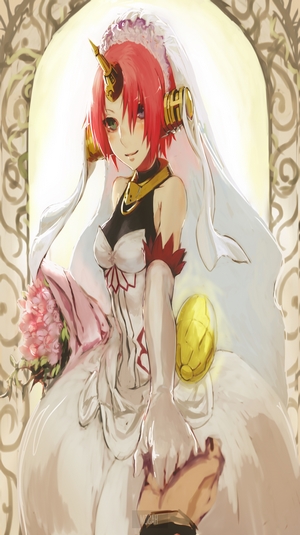Frankenstein from Fate/Apocrypha in a wedding dress