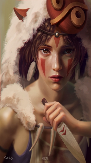 San from Princess Mononoke fan art