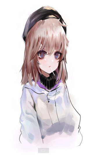 Anime girl with lollipop from Girls Frontline