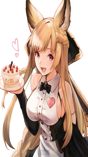 Yuisis from Granblue Fantasy holding a cake