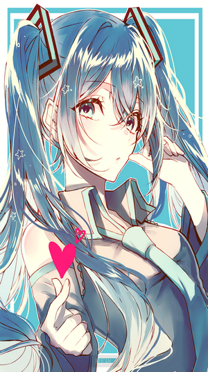 Hatsune Miku anime girl with blue hair