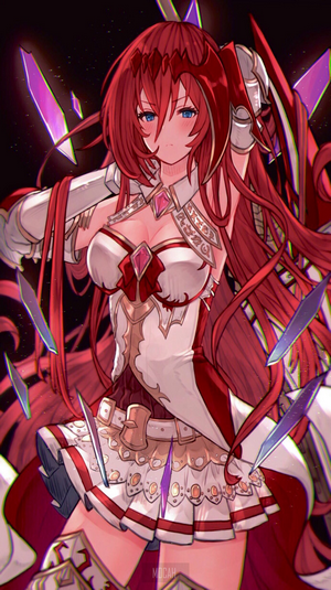 Anime girl with red hair from Granblue Fantasy