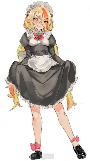 Saki Nikaidou from Zombieland Saga in a maid outfit