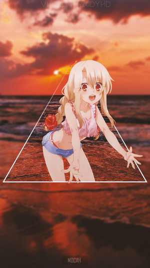Illyasviel von Einzbern from Fate/kaleid liner Prisma Illya on a beach
