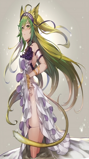Atalanta from Fate/Grand Order in a white dress