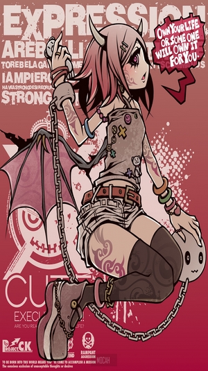 Anime girl with horns and wings by Project.C.K.