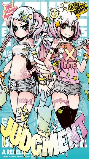 Two anime girls with horns and tattoos