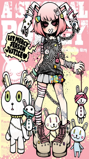 Anime girl with bunny ears and chains