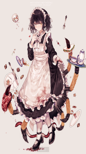 Anime girl in maid outfit with spider legs