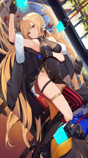 Anime girl from Girls Frontline with blonde hair and orange eyes