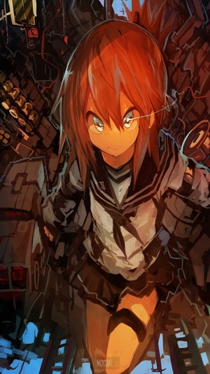 Anime girl with red hair from Kantai Collection