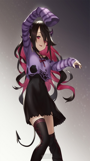 Anime girl with horns and tail