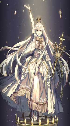 Anime girl with crown and staff