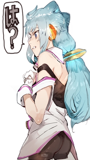 Anime girl with blue hair and headphones