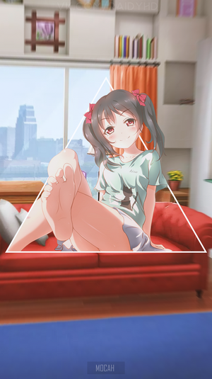 Yazawa Nico from Love Live! sitting on a couch
