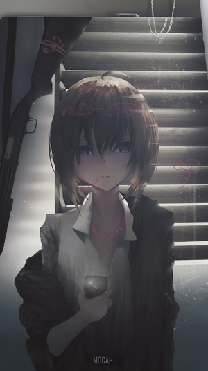 Anime girl with shotgun