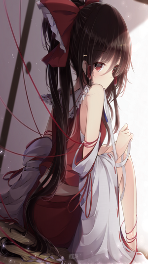 Anime Girl with Dark Hair and Red Eyes