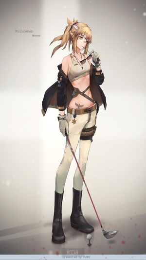 Mordred from Fate Series as a Policeman Golfer