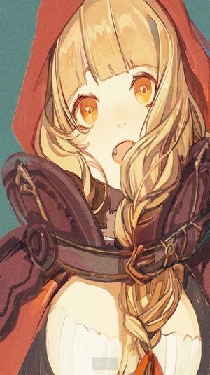 Anime girl with blonde hair and yellow eyes