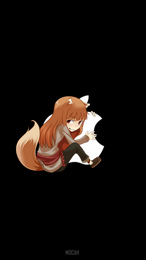 Holo from Spice and Wolf with Apple logo