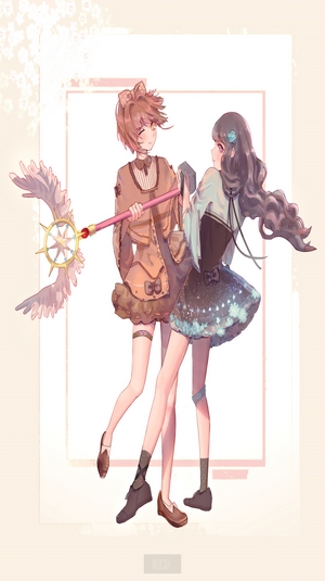 Sakura and Tomoyo from Cardcaptor Sakura