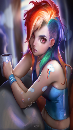 Anime Girl Inspired by Rainbow Dash
