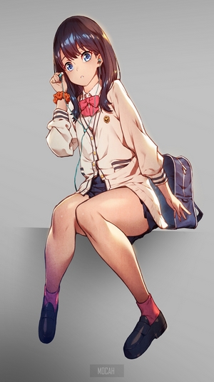 Rikka Takarada from SSSS.GRIDMAN with headphones
