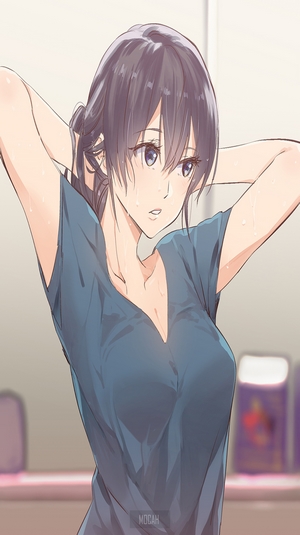 Anime girl with purple hair