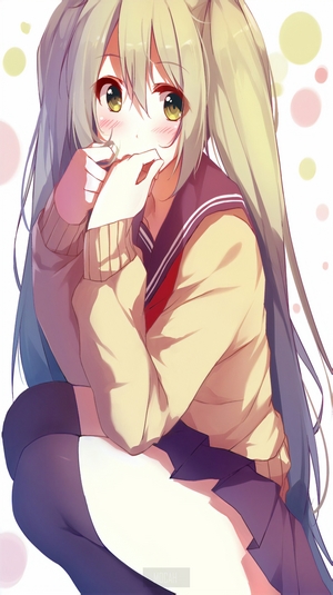 Anime girl with blonde twin tails