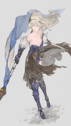 Girl with flag and sword from Granblue Fantasy