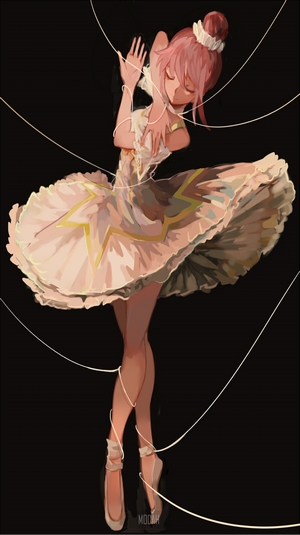 Kaname Madoka Delicate Ballerina in Soft Tones