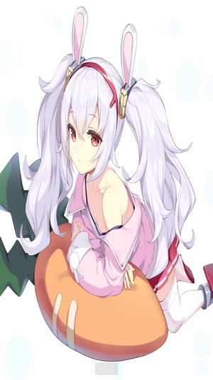 Laffey from Azur Lane with bunny ears and a carrot