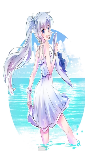 Weiss Schnee from RWBY in a summer dress